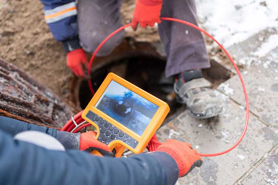 sewer camera inspection of a Mahwah NJ sewer line